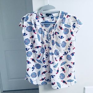 Talbots umbrella print blouse size XS Petite